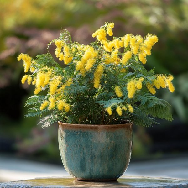 Zilveracacia - Set van 3 - Mimosa dealbata - Hoogte 25-40cm -⌀9cm