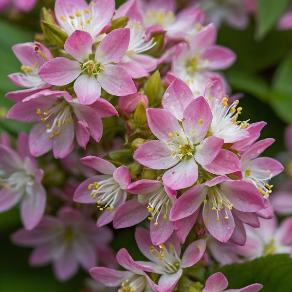 Bruidsbloem - Set van 2 - Deutzia'Strawberry Fields'- Hoogte 25-40cm -⌀17cm