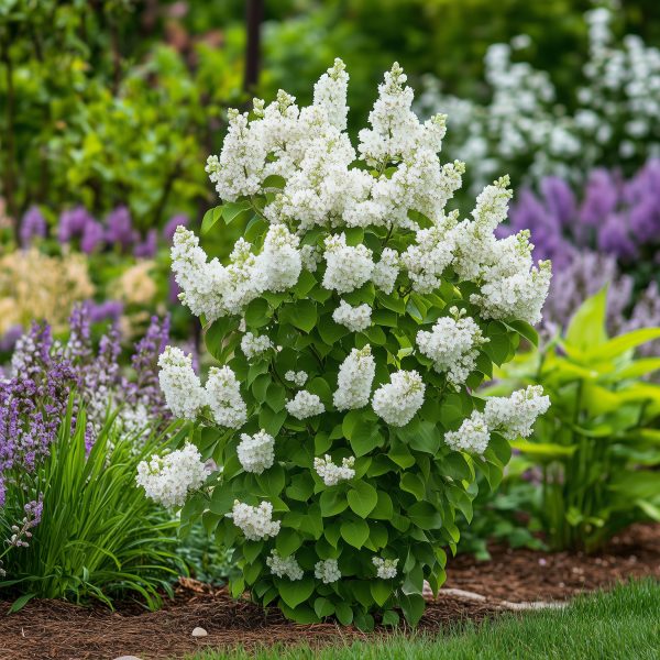 Sering - Set van 2 - Syringa vulgaris'Mme Lemoine'- Hoogte 25-40cm -⌀17cm