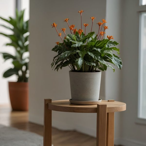 Eeuwige vlam - Set van 2 - Calathea crocata'Tassmania'- Hoogte 40-50cm -⌀14cm